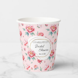 Waterverf Bruidsboeket Bruiloftsshower Papieren Be Papieren Bekers