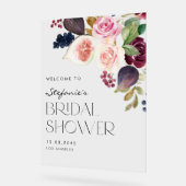 Waterverf Bruidsboeket met Bloemen en Vijgen Bruid Acryl Bord (Hoek)