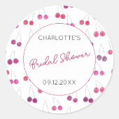 Waterverf Bruidsdiner Aangepast Ronde Sticker (Voorkant)