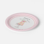 Waterverf Bruidsdouche Gelaagde Rozen Cake Eenvoud Papieren Bordje (Gekanteld)