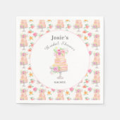 Waterverf Bruidsdouche Gelaagde Rozen Cake Patroon Servet (Voorkant)