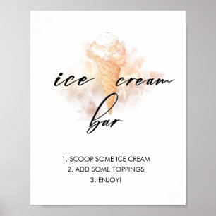 Waterverf Bruidsdouche Ijsbar Bord Poster