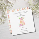 Waterverf Bruidsdouche Lagen Taart Met Rozen Save The Date