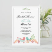 Waterverf bruidsdoucheuitnodiging kaart (Staand voorkant)