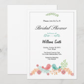Waterverf bruidsdoucheuitnodiging kaart (Voorkant / Achterkant)