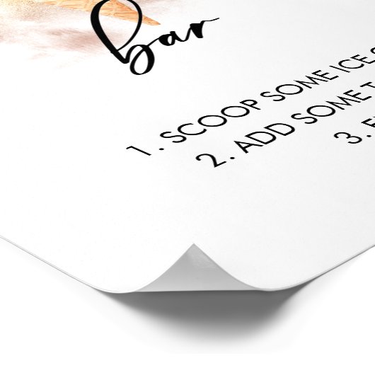 Waterverf Bruidsfeest Ijsbar Sign Poster (Hoek)