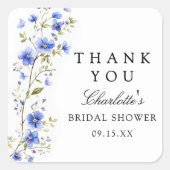 Waterverf Bruidsfeest met Bloemen Vierkante Sticker (Voorkant)