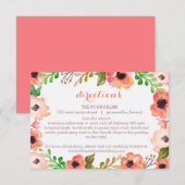 Waterverf bruidskaart/bestuurderskaart informatiekaartje (Voorkant / Achterkant)