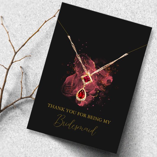 Waterverf bruidsmeisje Ketting Display Kaart Plaatskaartje