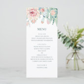 Waterverf bruidssucculenten. Roze bloemencactus Menu (Staand voorkant)