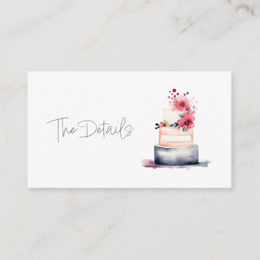 waterverf bruidstaart De details Informatiekaartje (Voorkant)