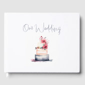 Waterverf bruidstaart gastenboek (Voorkant)