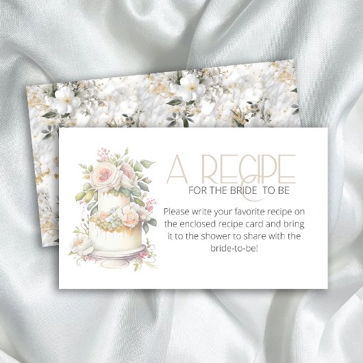 Waterverf bruidstaart Recept voor de bruid Informatiekaartje