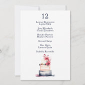 Waterverf bruidstaart Tafel Aantal Zitkaarten Kaart (Voorkant)