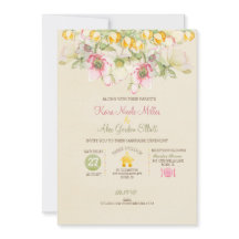 Waterverf bruiloft alles in één roze groen geel