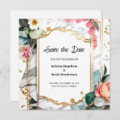 Waterverf Bruiloft Bewaar de datum Kaart (Voorkant / Achterkant)