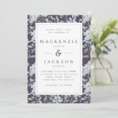 Waterverf bruiloft blauwe en zeemacht Hydrangeas Kaart (Staand voorkant)