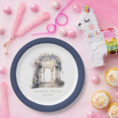 Waterverf bruiloft bloemboog gepersonaliseerd papieren bordje (Feest)