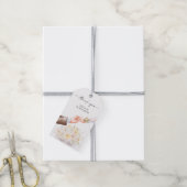 Waterverf bruiloft bloemenpaar ring cadeaulabel (Met Touw)