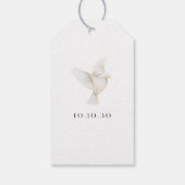 Waterverf bruiloft bloemenpaar ring cadeaulabel (Achterkant)