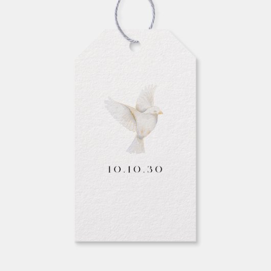 Waterverf bruiloft bloemenpaar ring cadeaulabel (Achterkant)