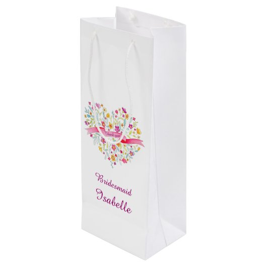 Waterverf bruiloft bridesmaïde wijn gunsttas cadeautas (Achterkant Gekanteld)