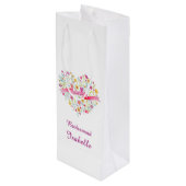 Waterverf bruiloft bridesmaïde wijn gunsttas wijn cadeautas (Achterkant Gekanteld)