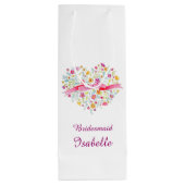 Waterverf bruiloft bridesmaïde wijn gunsttas wijn cadeautas (Achterkant)