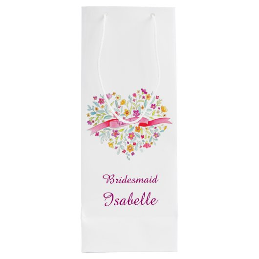 Waterverf bruiloft bridesmaïde wijn gunsttas wijn cadeautas (Achterkant)