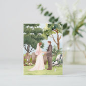 Waterverf bruiloft briefkaart (Staand voorkant)