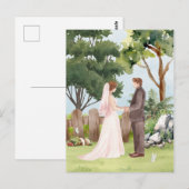 Waterverf bruiloft briefkaart (Voorkant / Achterkant)