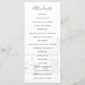Waterverf Bruiloft Ceremonie Programma in Parijs Programmakaart (Achterkant)