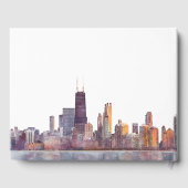 Waterverf Bruiloft Chicago Skyline Gastenboek (Achterkant)