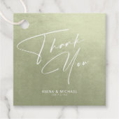 Waterverf bruiloft Dank je Sage Green ID786 Bedankjes Labels (Voorkant)