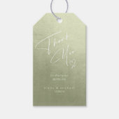 Waterverf bruiloft Dank je Sage Green ID786 Cadeaulabel (Voorkant)