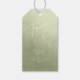 Waterverf bruiloft Dank je Sage Green ID786 Cadeaulabel