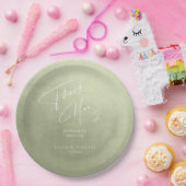 Waterverf bruiloft Dank je Sage Green ID786 Papieren Bordje (Feest)