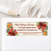 Waterverf Bruiloft Douche Rozen Retouradres Etiket (Insitu)