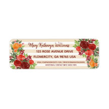 Waterverf Bruiloft Douche Rozen Retouradres