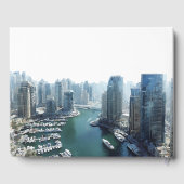 Waterverf Bruiloft Dubai Silhouet Gastenboek (Achterkant)