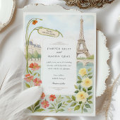 Waterverf bruiloft Eiffeltoren Parijs Kaart