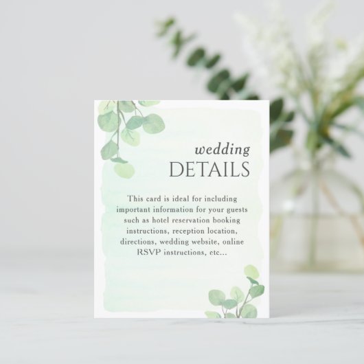 Waterverf  bruiloft Eucalyptus Greenery (Staand voorkant)