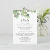 Waterverf  bruiloft Eucalyptus Greenery Informatiekaartje (Staand voorkant)