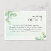 Waterverf bruiloft Eucalyptus Greenery Informatiekaartje (Voorkant)