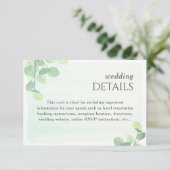 Waterverf bruiloft Eucalyptus Greenery Informatiekaartje (Staand voorkant)