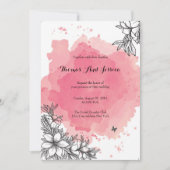 Waterverf Bruiloft feestuitnodiging Kaart (Voorkant)