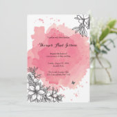 Waterverf Bruiloft feestuitnodiging Kaart (Staand voorkant)