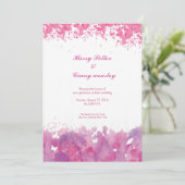 Waterverf Bruiloft feestuitnodiging Kaart (Staand voorkant)