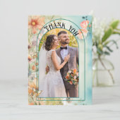 Waterverf Bruiloft Foto Bedankt (Staand voorkant)