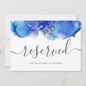 Waterverf Bruiloft Gereserveerd Zitbord Kaart (Voorkant)